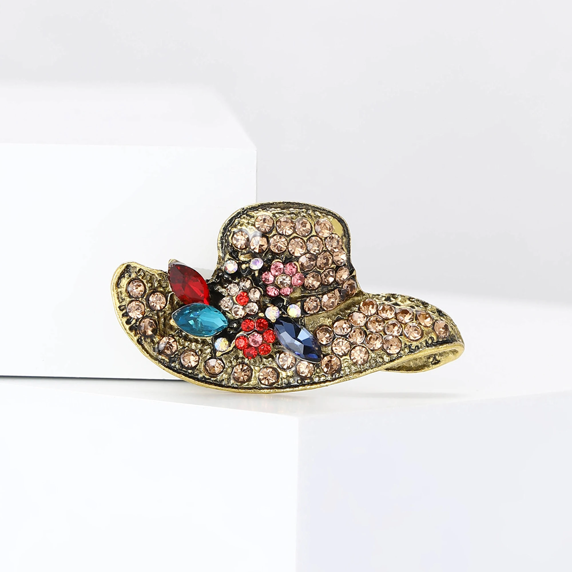 Rhinestone Hat Brooches for Women Unisex Glamour Pins Multi-color Available Office Party Accessories Gifts