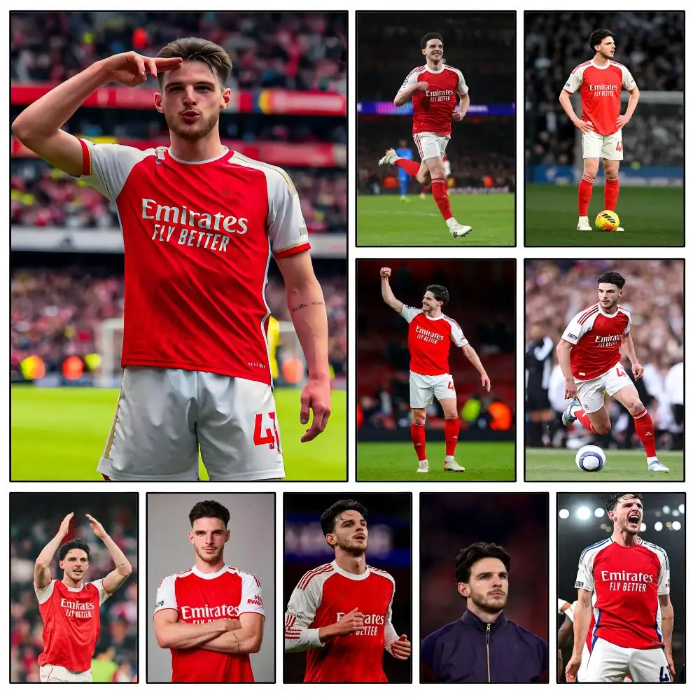 Football Declan R-Rice Arsenal England Poster Waterproof HD Modern Peel And Stick Wall Decor Bedroom Living Room Dorm Office