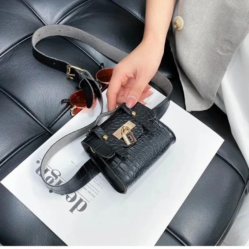 Waist Bag Female New Crocodile Pattern Belt New Mini Chain Decoration Belt Bag Messenger Small Bag Cool Waist Bags for Women