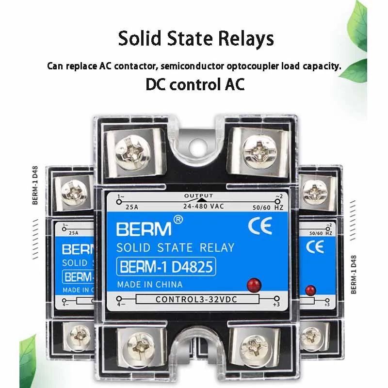 

1PCS Relay D4840 Single-Phase Solid State Relay DC Control AC SSR-40DA D4825 SSR-25DA No Contact Mute No Spark