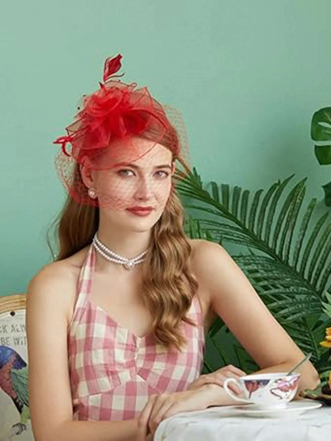 Fascinators Hats 20s 50s Hat Pillbox Hat Tea Party Headwear With Veil For Girls And Women,Christmas Accessories