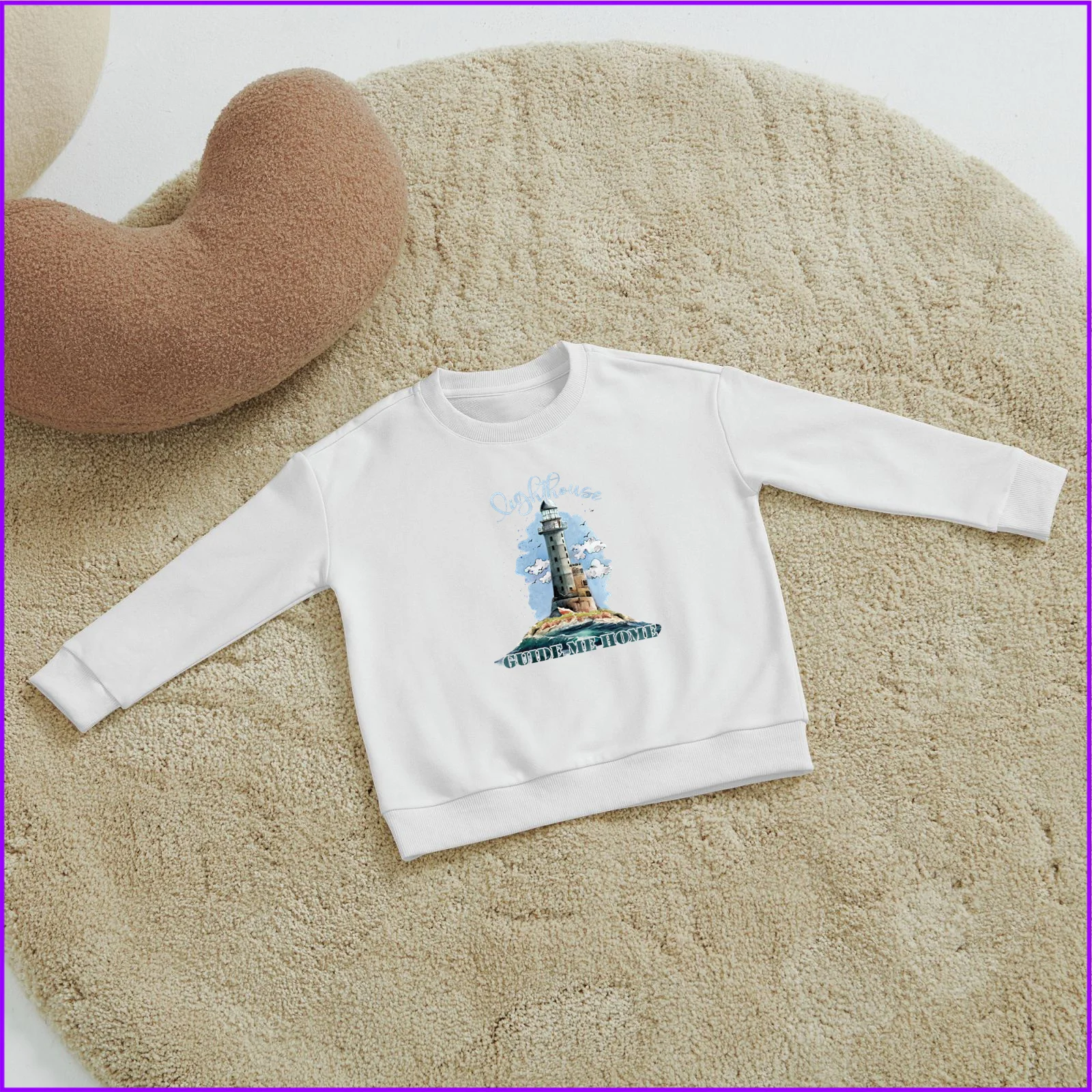 Lighthouse Guide Me Home Ocean Design Sja426 Kids Boys Girls Hoodies Sweatshirts Clothing Sweatshirts Tops Teen Clothes Rainbow