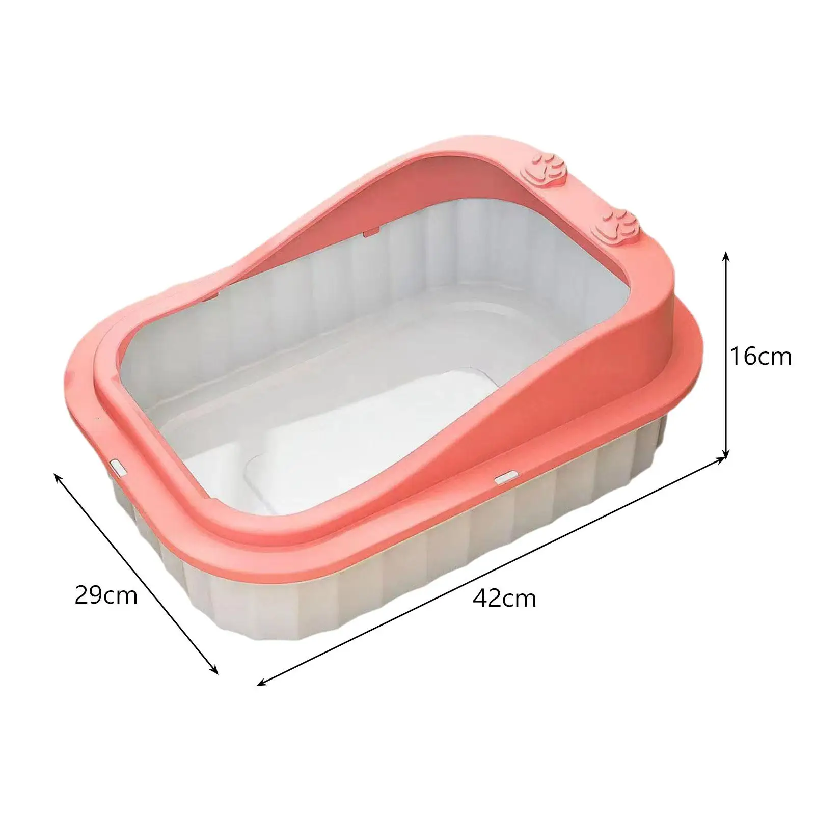 Cat Litter Box Cat Litter Basin Large Capacity Cat Bedpan Heighten Semi Closed