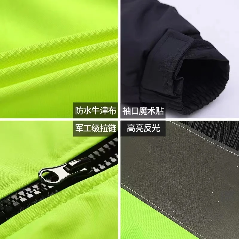 Ropa reflectante de algodón de alta visibilidad para invierno, chaleco reflectante de seguridad para tráfico en carretera, ropa de ciclismo reflectante para motocicleta