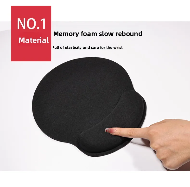 Memory-Schaum Handgelenkauflage-Set Tastatur-Mauspad Ergonomische Gel-Unterstützung für Büro und Gaming Schwarz – Detail 2