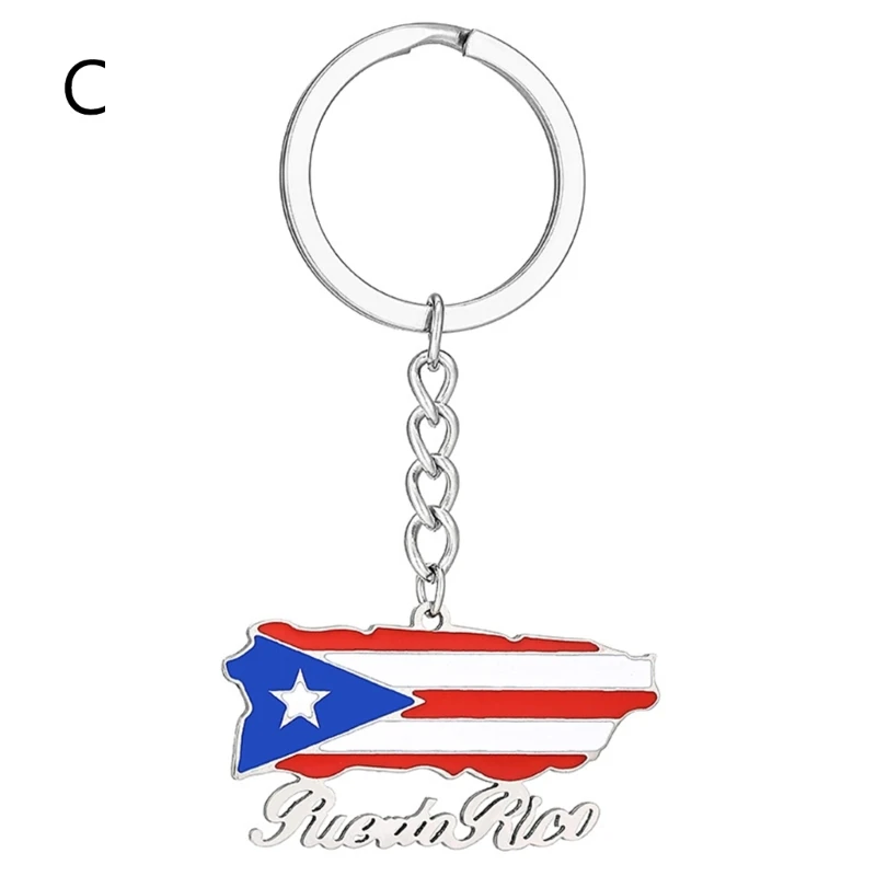 Stylish Puerto Rico Keychain Accessory Durable Keyrings Hangings Souvenir for Travelers and Fashion Enthusiasts