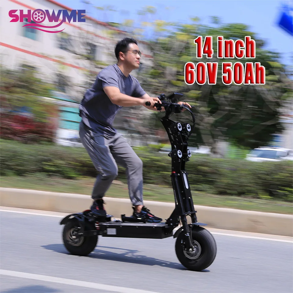 Electric Scooter for Adults 10000W Dual Motor 60MPH 70 Mile Range 60V 50Ah 14-Inch Off Road Tire
