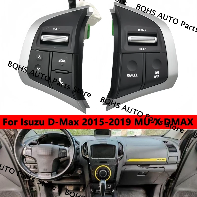 

Car Audio Volume Cruise Control Switch Steering Wheel Media Player Button For Isuzu D-Max 2015 2016 2017 2018 2019 MU-X DMAX