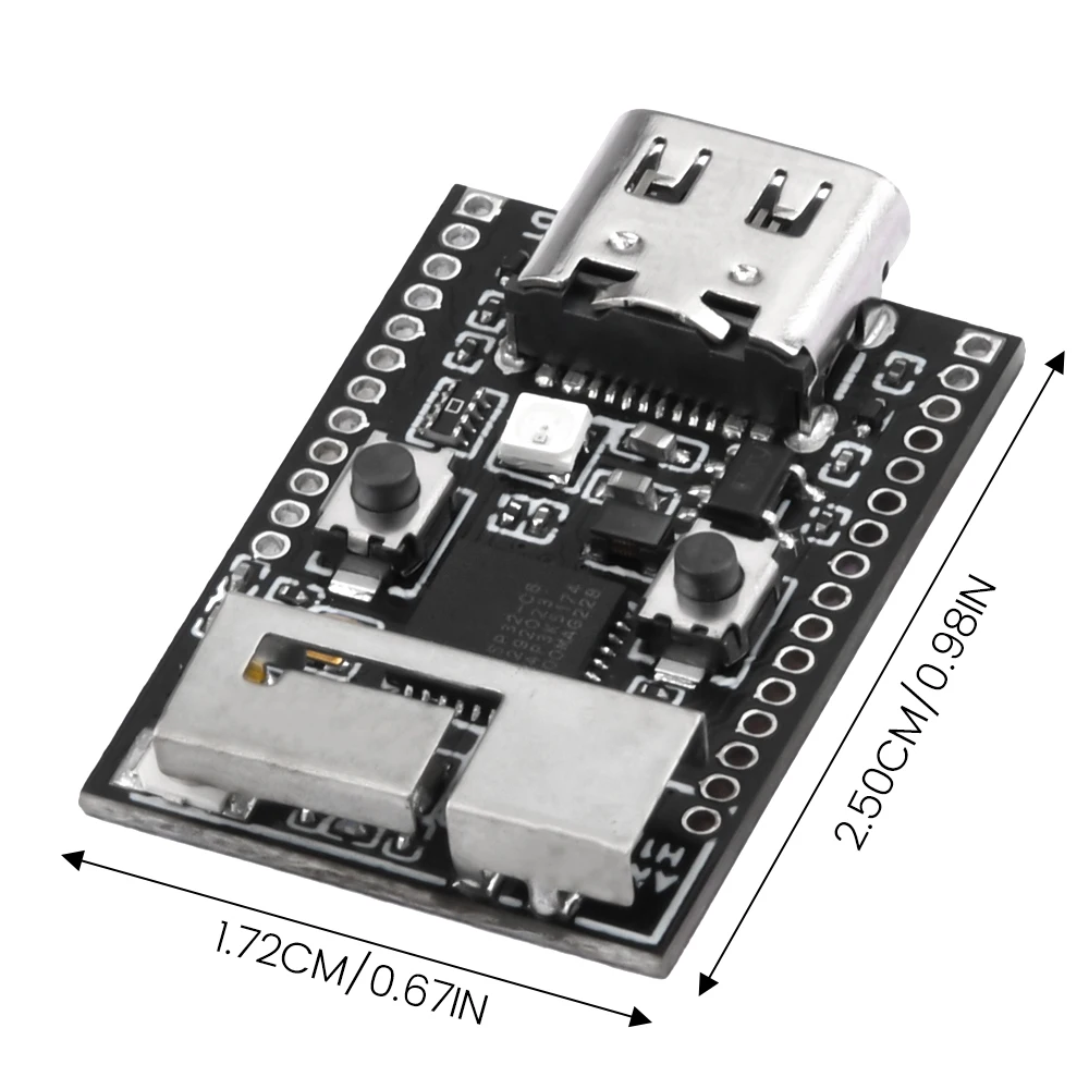 Type-C ESP32 C6 Development Board with Crystal Oscillator RGB LED 4MB FLASH Low Power RISC-V 32-Bit ESP32-C6 N4 BT Wifi Module