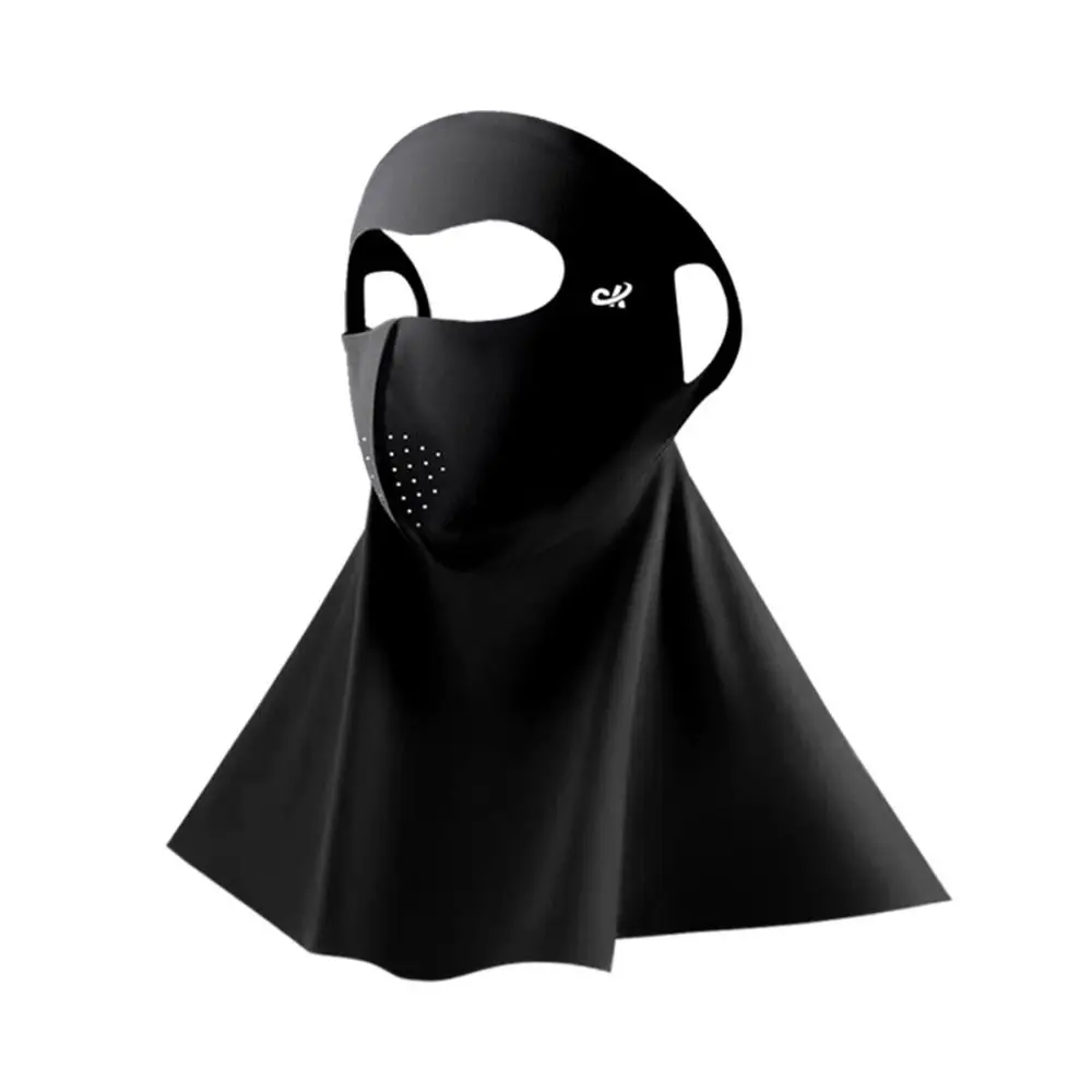 Fashion Summer Full-Face Mask Cover Sun Protection UPF 50+ Ice Silk Face Veil Outdoor Cycling Neck Wrap Cover for Male Female