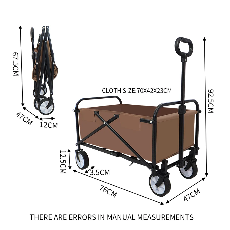 Mini Folding Wagon Trolley Beach Carts Outdoor Beach Camping Trolley Wagon Carts