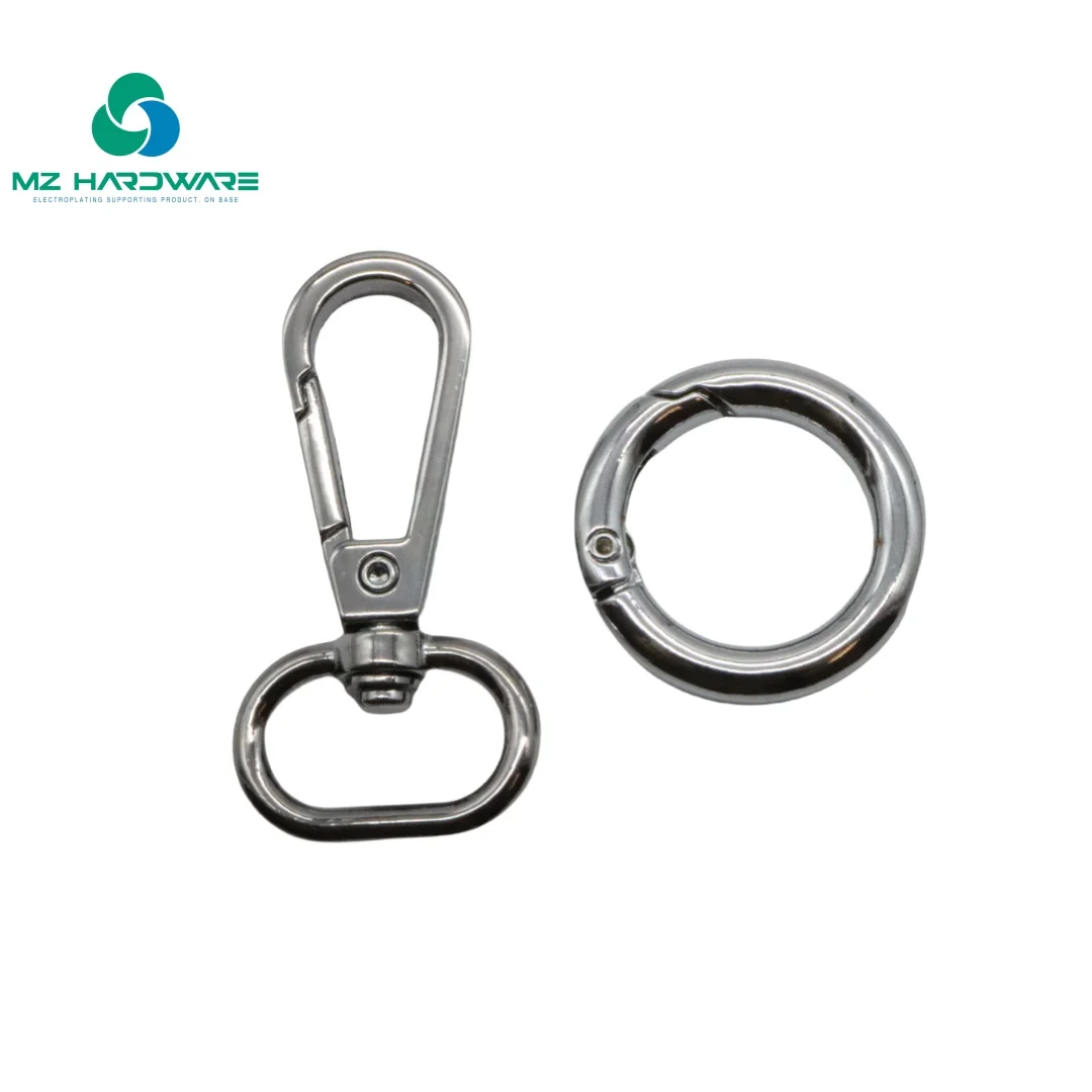 2 Pcs Metal Gold Lobster Clasp Swivel Snap Handbag Hook With  Custom Metal Snap Gate O Ring Spring Bag Round Carabiner