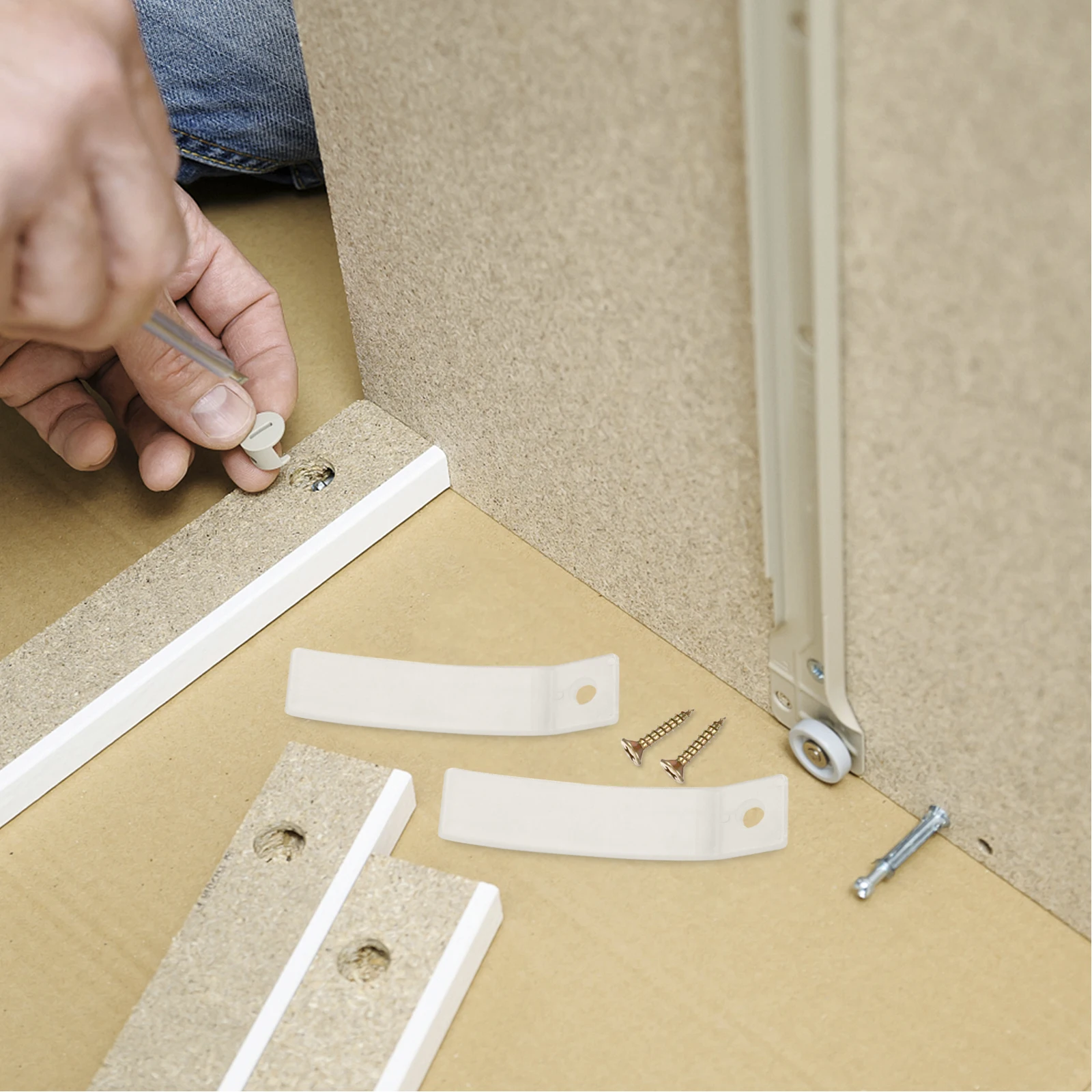 

1Set Anti Slip Drawer Limiters Transparent for Dresser Cabinet Drawers Baby Proofing Non Slip Drawer Stops with Stainless Steel