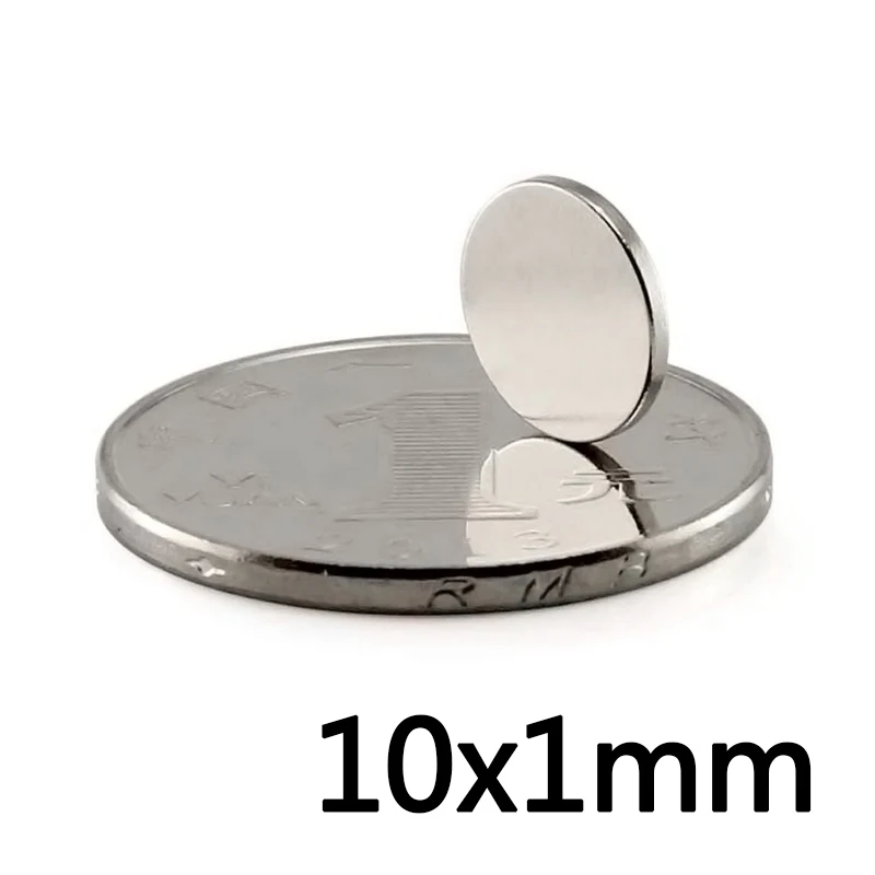 20/100PCS 10x1mm 얇은 네오디뮴 강한 자석 10mmX1mm 영구 자석 10x1mm 강력한 자석 원형 자석 10*1mm