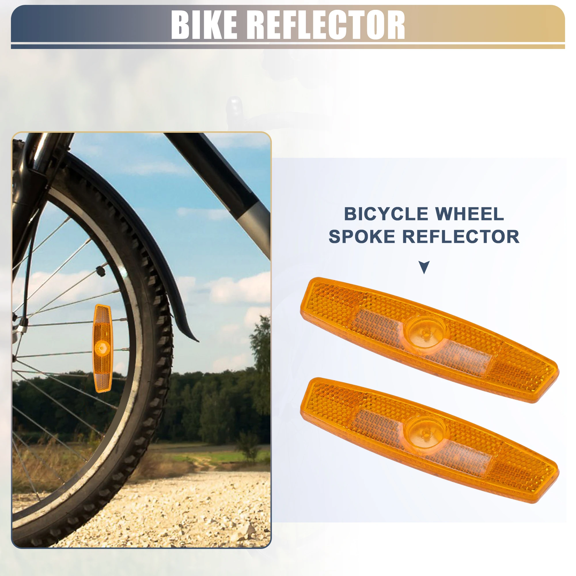 X Autohaux Bike Reflectors Bicycle Warning Reflector for Bike Bicycle 11.4x2.8x1cm ABS Yellow White 4pcs Cycling Accessories - Image 2