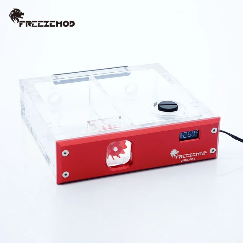 FREEZEMOD GQSX-D1S Computer Water Cooler Water Tank Single Optical Drive Metal Panel VA Liquid Crystal Temperature Sense