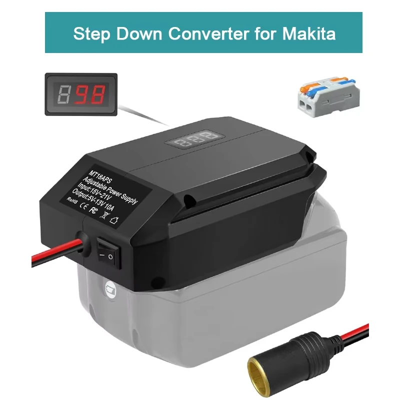 DIY Cigarette Lighter Step Down Converter Power Wheel Adapter for Makita Battery DC 18V to 12V Car Regulator Power Tools