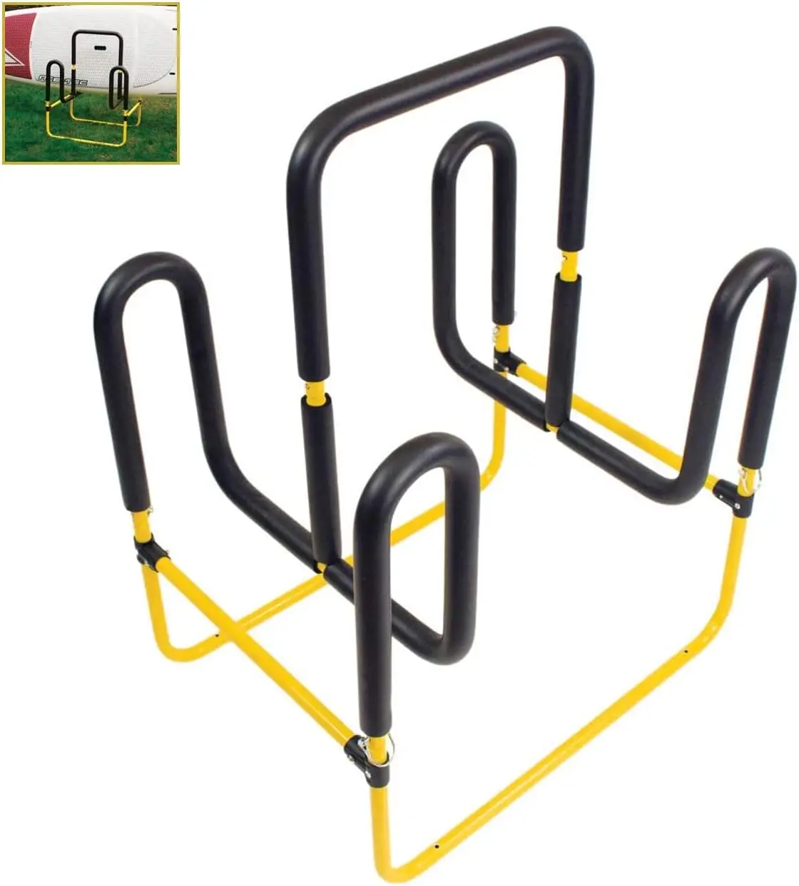 Double-Up SUP Stand, Holds 2 Stand Up Paddle Boards or Surfboards, Yellow (22-9936)