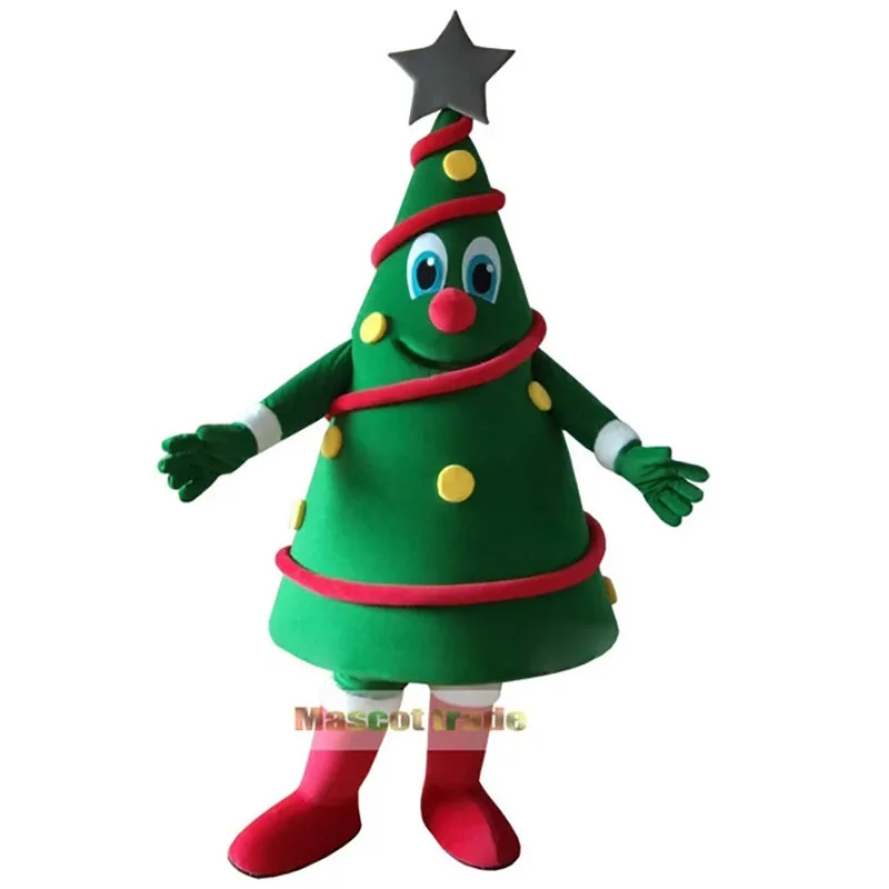 Hete Verkoop Groene Kerstboom Mascotte Kostuum Kerst Carnaval Performance Kleding