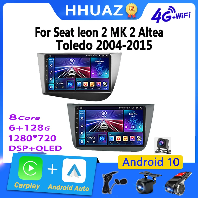 

Android Auto Car Radio Carplay for Seat Leon 2 MK2 Altea XL 2004-2015 Car Stereo Autoradio Multimedia Video Player Navigation