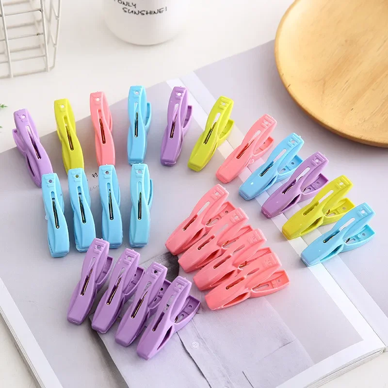 20pcs Plastic Laundry Clothes Pins Hanging Pegs Clips Household Food Clip Clothespins Socks Underwear Drying Rack Holder