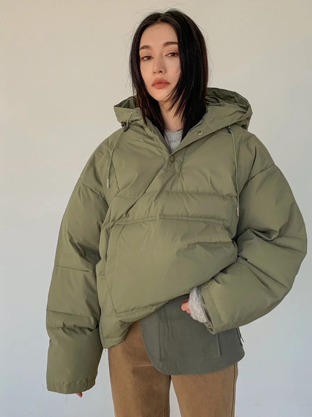 

Женская хлопковая куртка с капюшоном на молнии Thiened, зимняя теплая верхняя одежда, толстовка с хлебом Мапей, пальто, длинное све, обычная длина