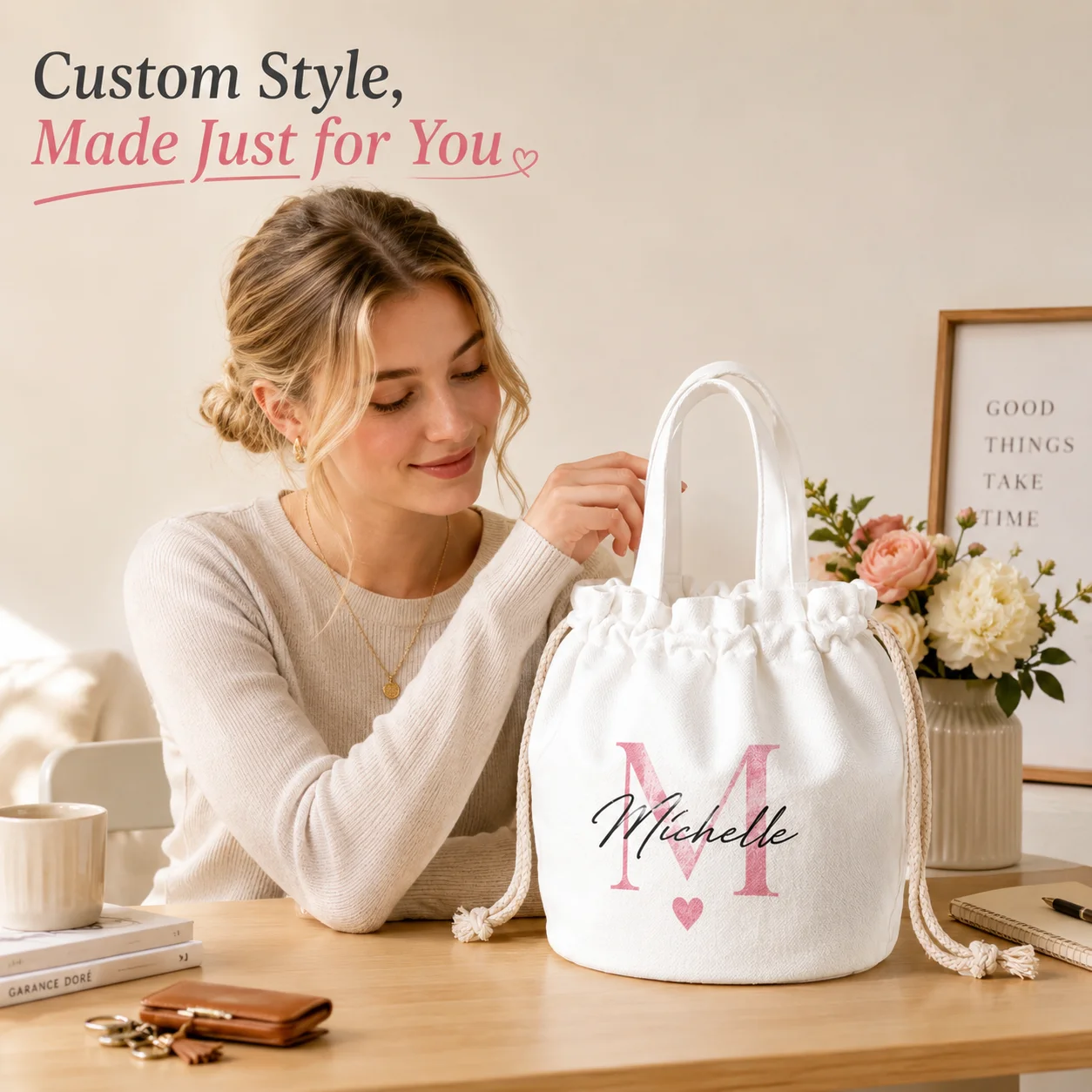 Personalized Family Picture Bucket Bag Custom Photo Handbag Mother's Day Gift for Mom