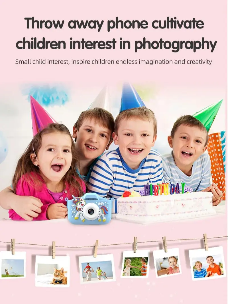 Kinder Camera Cartoon Kleine Slr Baby Digitale Camera Speelgoed Foto Video Kleine Camera Cadeau Voor Jongens En Meisjes