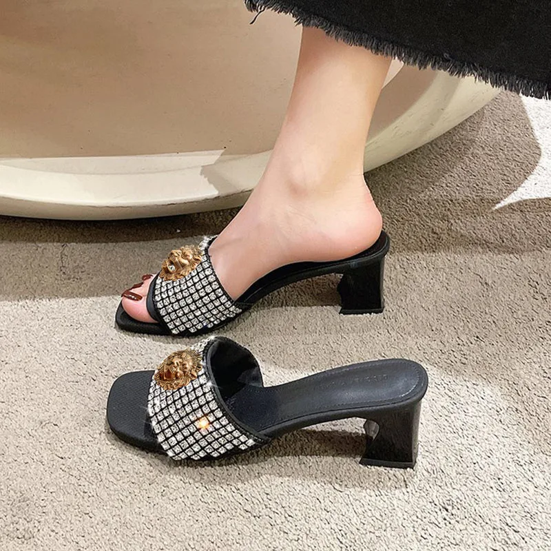 

New summer style crystal-embellished open-toe strappy sandals fairy-like and elegant perfect for a cool lookT71