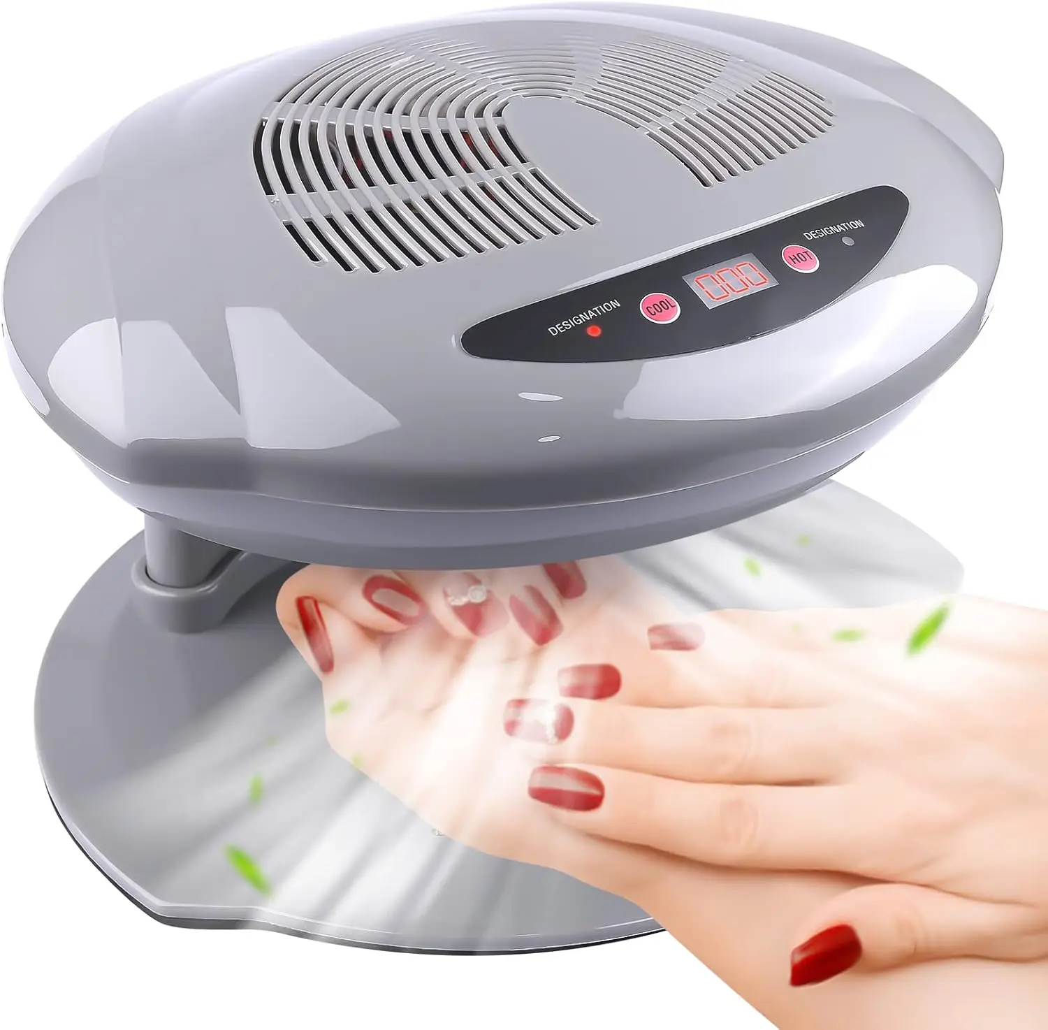 

Nail Lamp, 400W Air Nail Dryer Nail Fan Hair Dryer for Hands and Feet Polish Automatic Sensor Warm Cool Breeze Use at