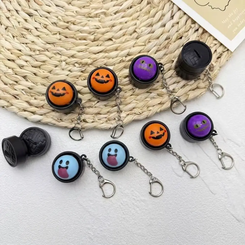 3D Printed Halloween Steamer Fidget Keychain Removable Lid Click Sound Pumpkin Sound Light Click Keychain Funny Round
