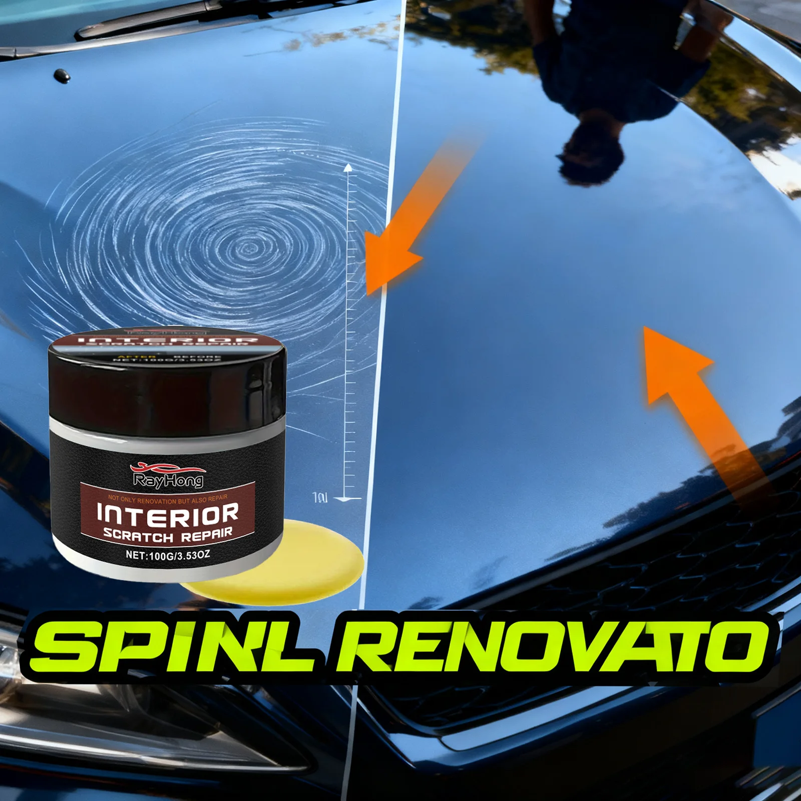 Auto Scratch Remover Polish Wax Restores Shine & Adds Nano Protective Coating For Car Paint Care Removes Light Scratches Swirls