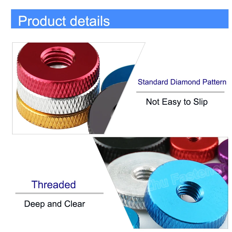 2pcs M3 M4 M5 M6 Aluminum Flat Small Thin Thumb Nuts Knurled Manual Hand Tighten Nut Screws Bolts Cap Cover Anodizing Fasteners image 5