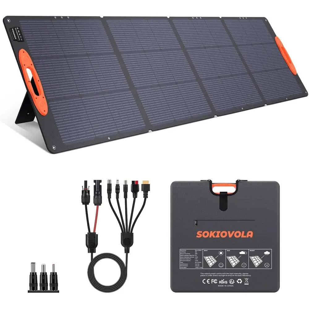 

16BB 220W Portable Solar Panel for EF/Jackery/Bluetti/Anker Power Station, IP68 Waterproof Foldable Solar Panel ETFE 25% High Ef