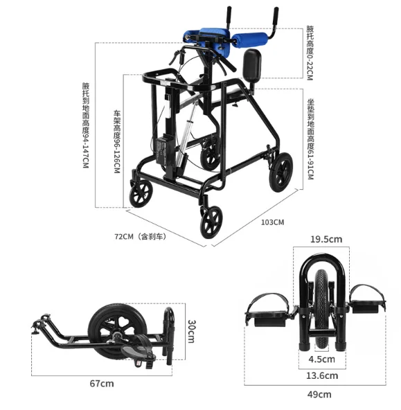 Adjustable Dog Wheelchair, 2 Wheels Hind Legs Support for Small to Extra Large Disabled Pets, Mobility Aid for Back Legs