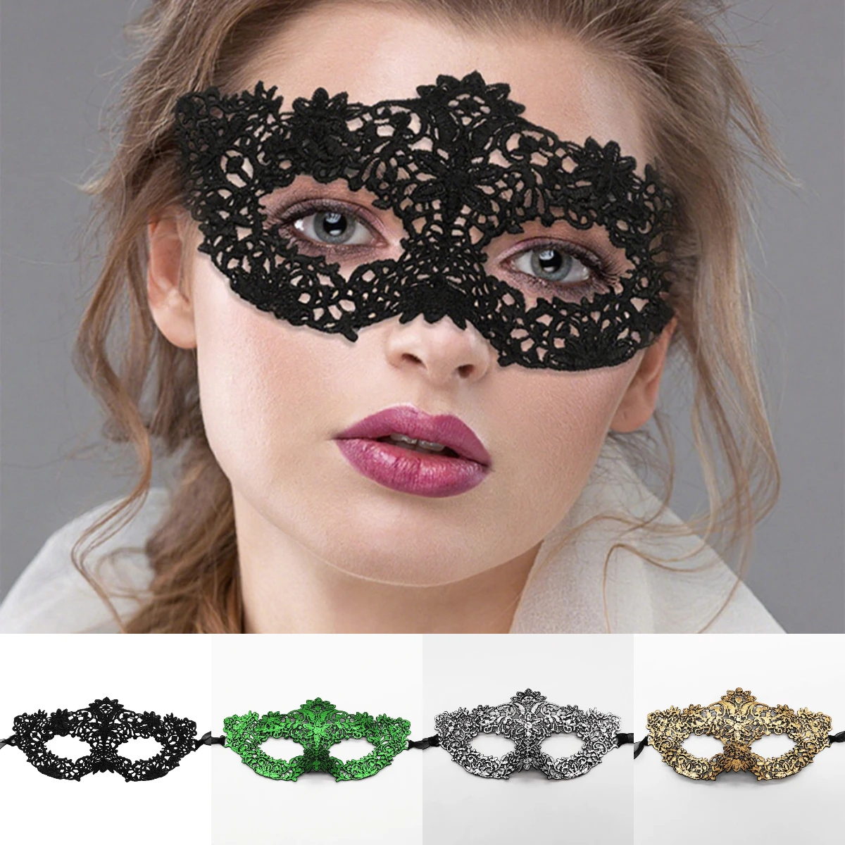 Women Sexy Hollow Lace Mask Princess Masquerade Party Cosplay Prom Props Face Mask Exotic Costume Nightclub Queen Eye Mask