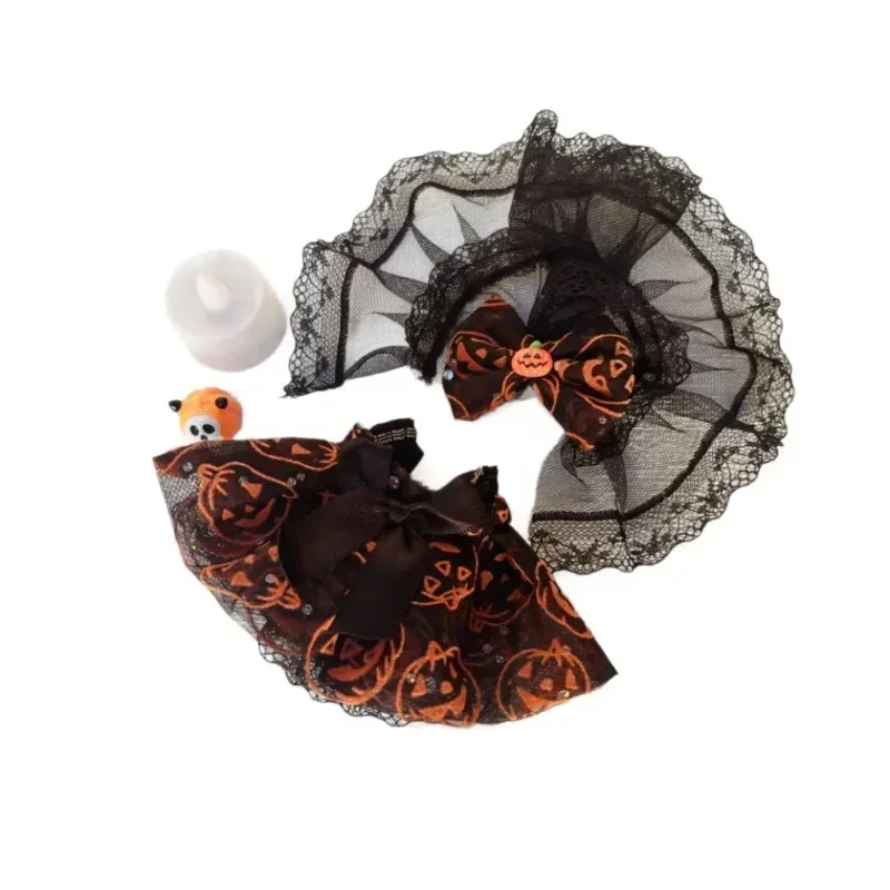 

Halloween Pumpkin Clothes for Labubu I II Spider Bat Wing Pumpkin Clothes with Hat Suit for Ladbubu Halloween Dolls Accessories