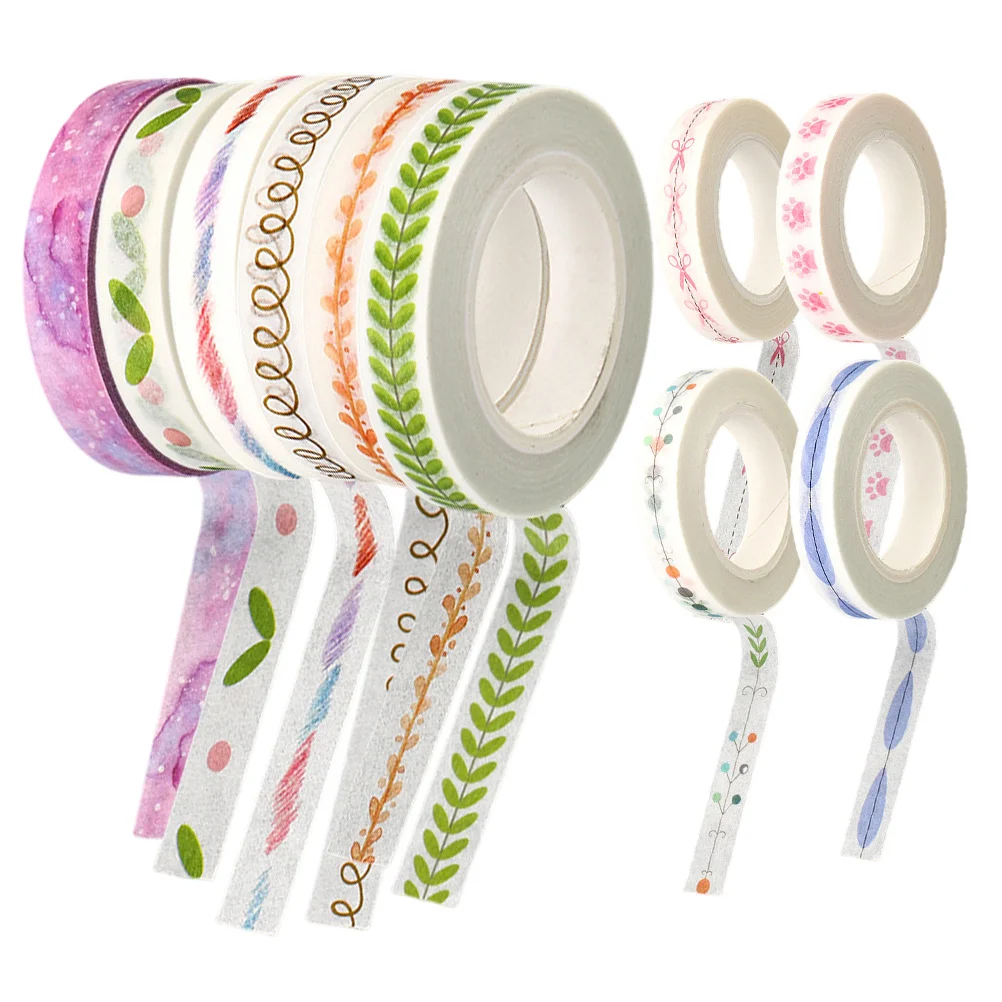 10 Rolls Washi Tape Multi-purpose Scrapbooking Crafts Japanese Paper Decorative Adhesive Tapes