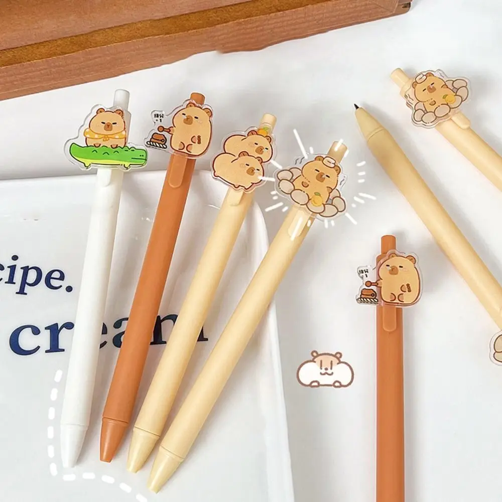 Cute Capybara Press Gel Pens Cartoon Anime Creative Black Ink Signature Pens High Appearance Level 0.5mm Capybara Neuter Pen