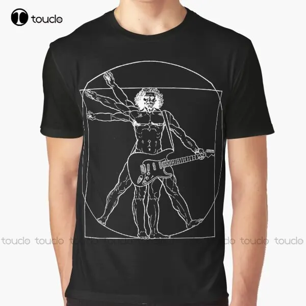 Vetruvian Rock Star Graphic Leonardo Da Vinci T-Shirt Custom Aldult Teen Unisex Digital Printing Tee Shirts Custom Gift Xxs-5Xl