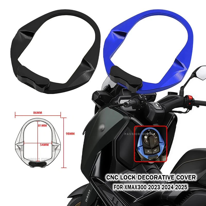 For YAMAHA XMAX300 X-MAX300 2023 2024 2025 Motorcycle Accessories CNC Electric Door Lock Trim Cover Door Striker Lgnition Switch
