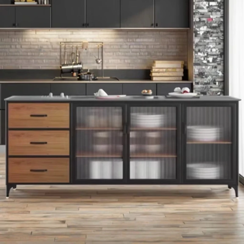 

Wall integrated high sideboard with tea function for workshop