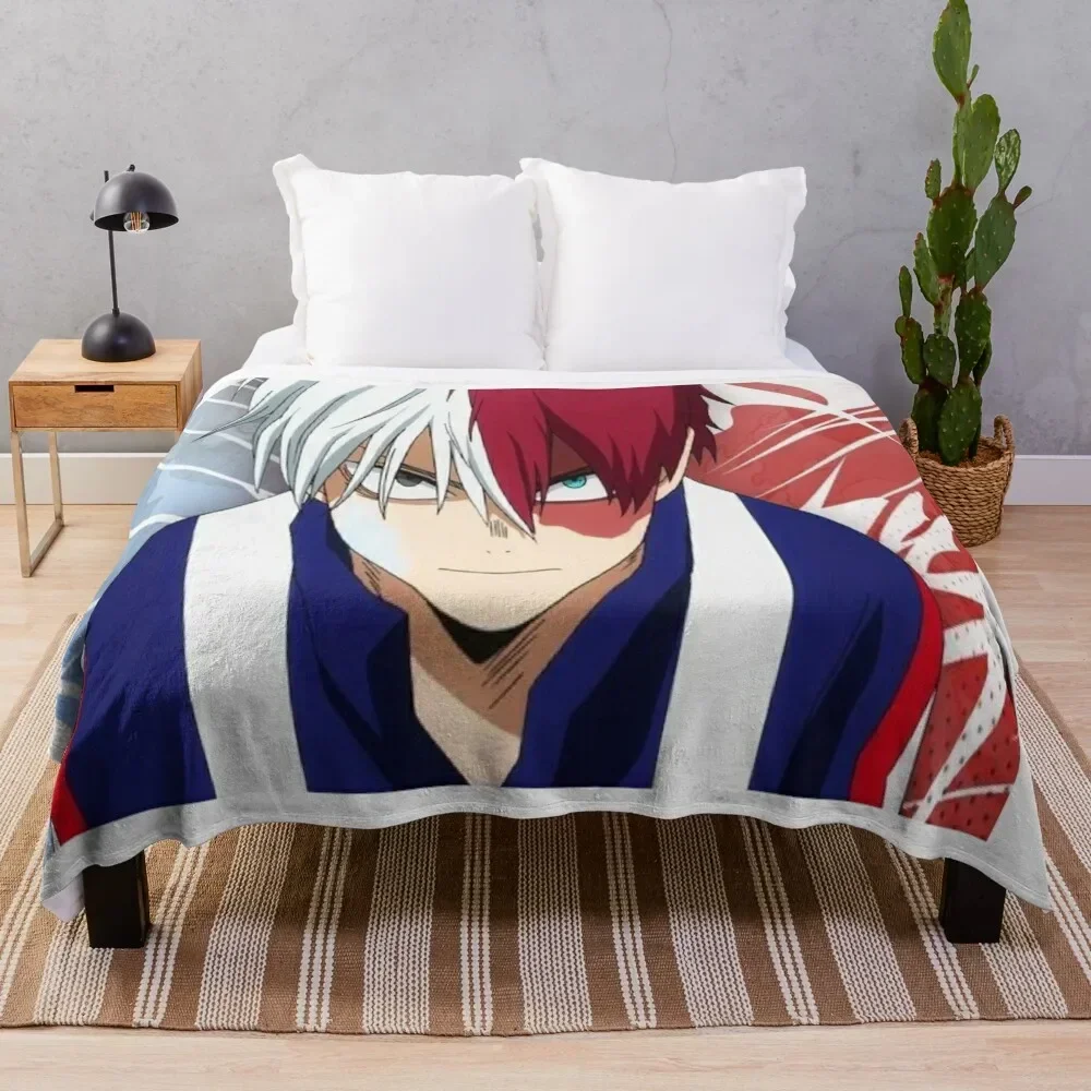 

Shoto todoroki Throw Blanket Flannel Fabric warm winter Blankets