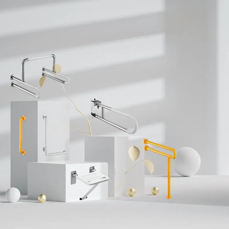 مساند للذراعين للمرحاض بقبضة غير قابلة للانزلاق، قضبان أمان واقية، سهلة التركيب لمستخدمي المعاقين المسنين لاستخدام الحمام #6