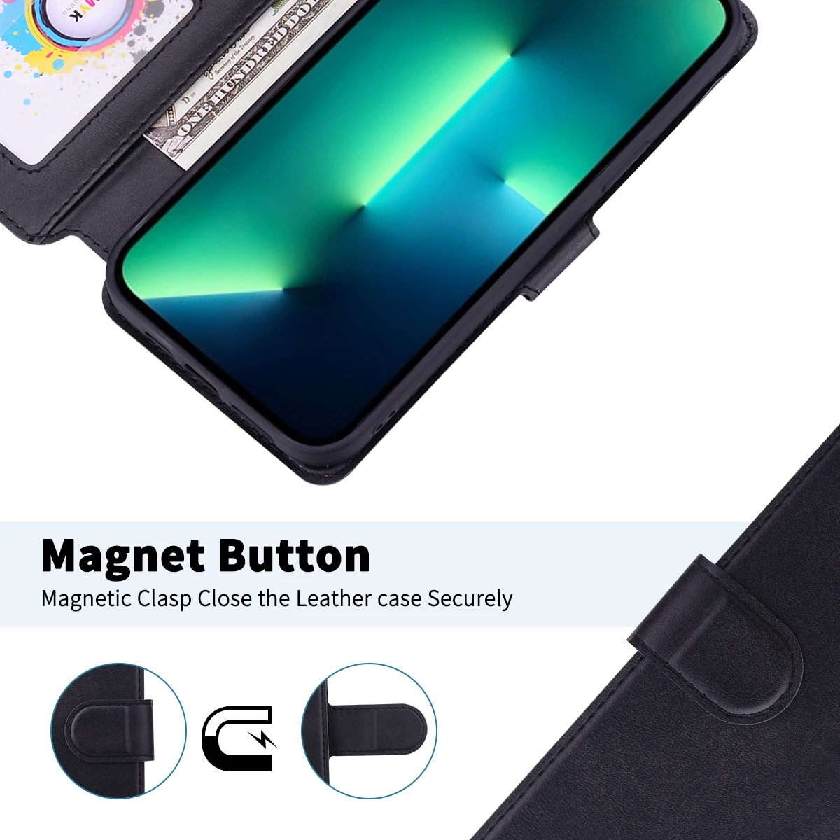 For Redmi Note 13 Pro Case Magnetic Flip Book Cover Leather Back Case For Xiaomi Redmi Note 13 Phone Case For Redmi Note13 13Pro