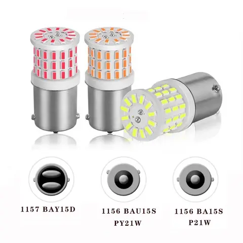 1PCS Py21w Ba15s P21w Led 1156 Bau15s 전구 Canbus 1157 Led Bay15d P21/5w 자동차 방향 지시등 램프 브레이크 백업 라이트
