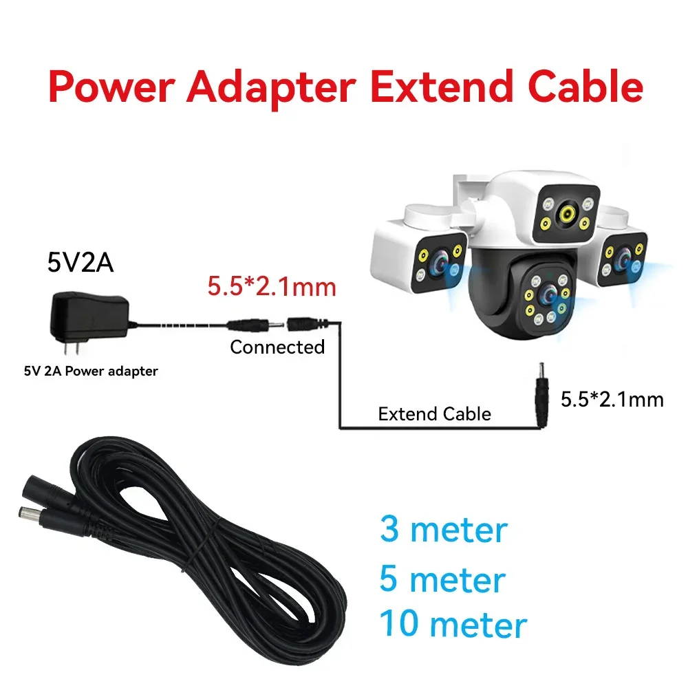

DC12V Power Extension Cord Male To Female 5.5x 2.1mm Connector For CCTV camera Security Black 3M 5M 10M Power Cable Ip Camera