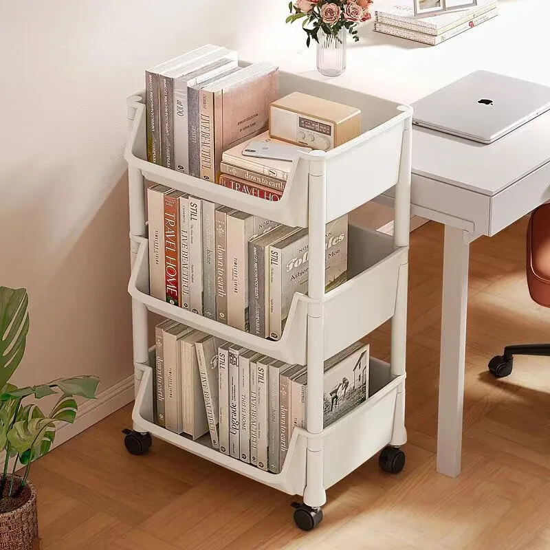AOLIVIYA Kitchen Household Storage Rack Floor Multi-Layer Trolley Shelf For Bathroom Cosmetic Bedroom Snack Mobile Cart
