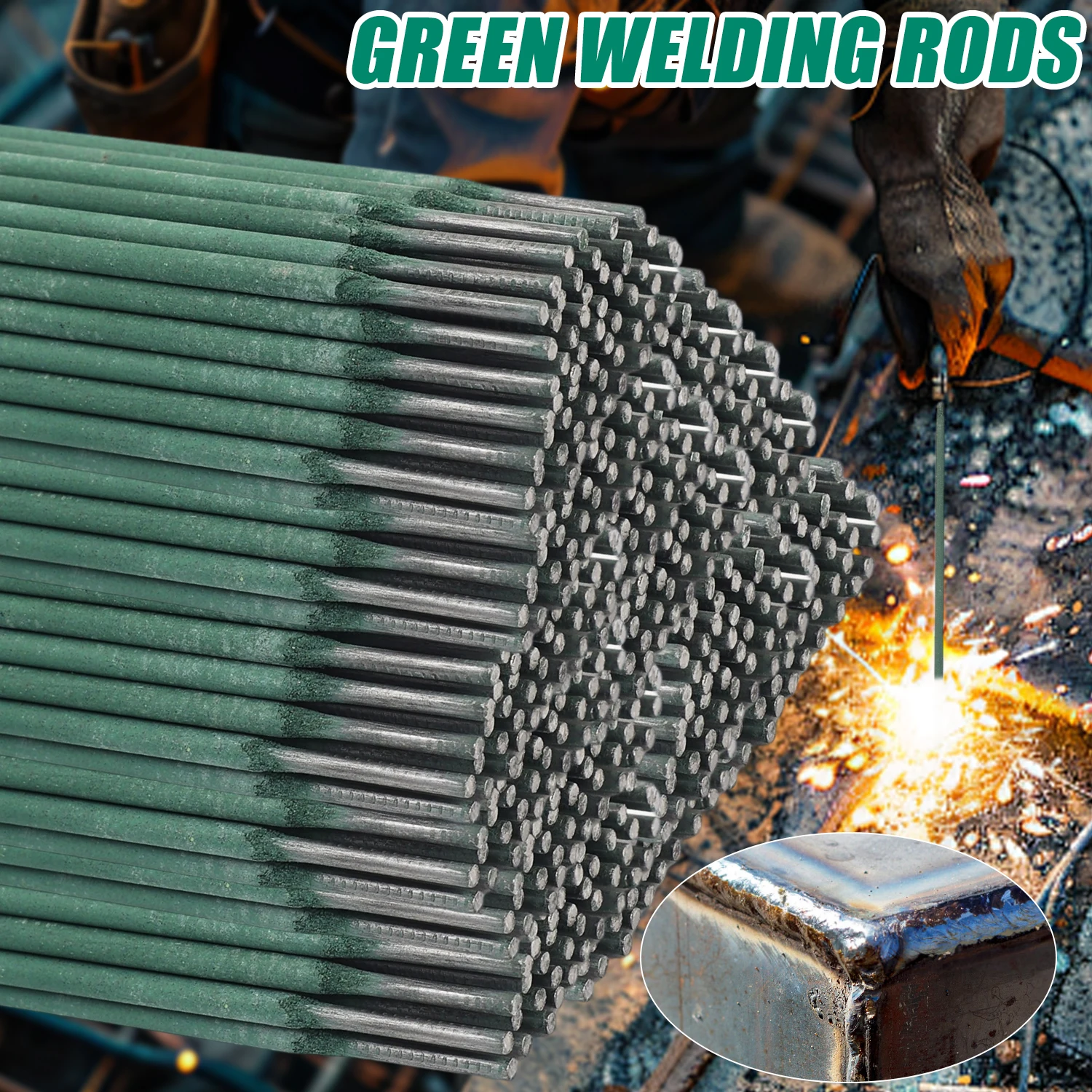 10-100PCS Universal Green Welding Electrode Solder Wires Rod Low Temperature Easy Melt Carbon Steel Cored Wire Rod Pipes Solder
