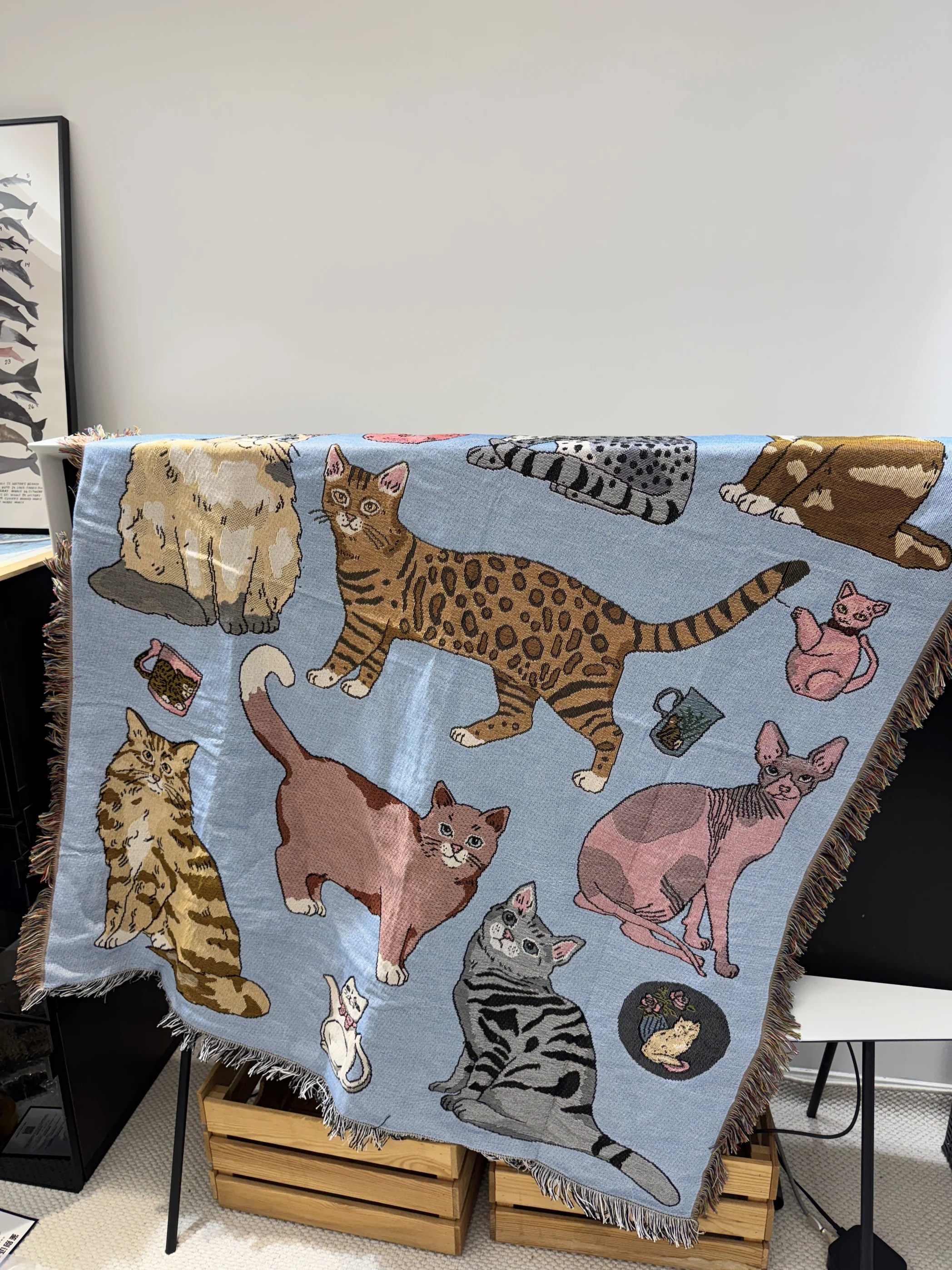 

Скандинавский стильный повседневный декоративный плед Karen Mabon, гобелен с ретро-картиной в рамке, постельное белье из материкового Китая